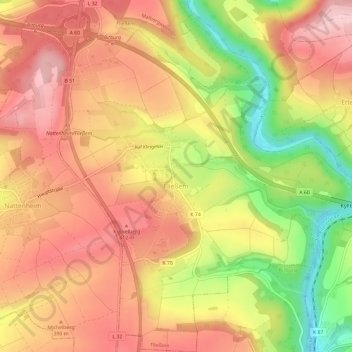 Fließem topographic map, elevation, terrain