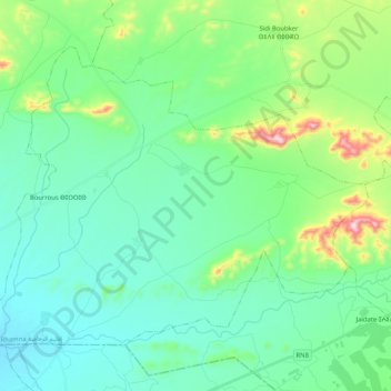 Bourrous topographic map, elevation, terrain