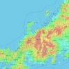 Chubu Region topographic map, elevation, terrain