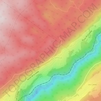 Tancua topographic map, elevation, terrain