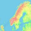 Skandinavia topographic map, elevation, terrain