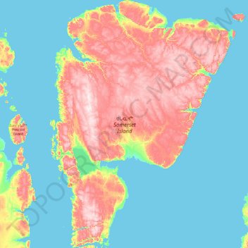 Somerset Island topographic map, elevation, terrain