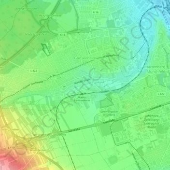 Gonsenheim topographic map, elevation, terrain