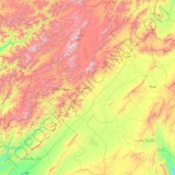 Ghazni topographic map, elevation, terrain