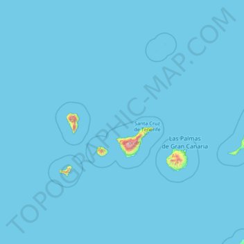 Canary Islands topographic map, elevation, terrain