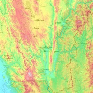 Kayah topographic map, elevation, terrain