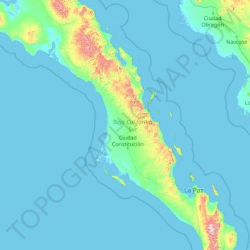 Comondú topographic map, elevation, terrain