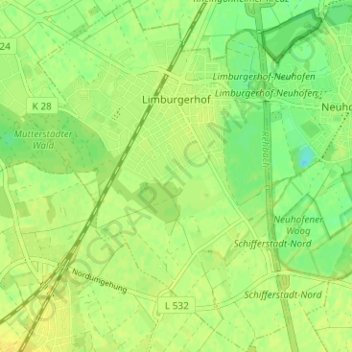 Limburgerhof topographic map, elevation, terrain