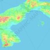 Gulf of Panama topographic map, elevation, terrain