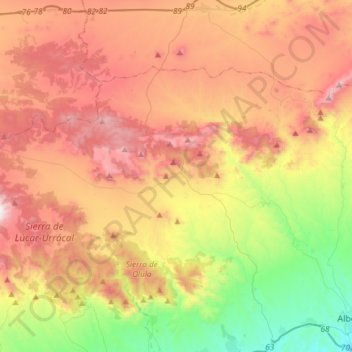 Oria topographic map, elevation, terrain