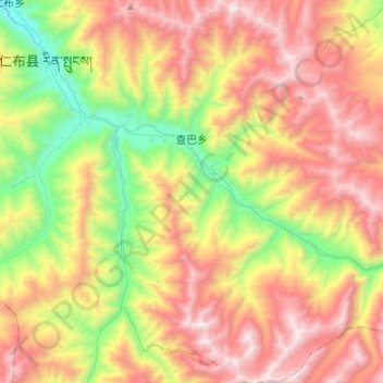 Chagba topographic map, elevation, terrain