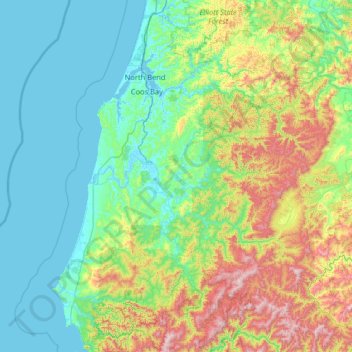 Coos County topographic map, elevation, terrain