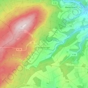 Stipshausen topographic map, elevation, terrain