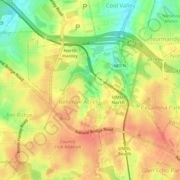 Bellerive topographic map, elevation, terrain