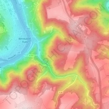 Bernkastel topographic map, elevation, terrain