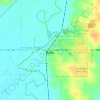 Baltic topographic map, elevation, terrain