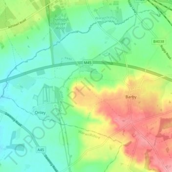 Barby topographic map, elevation, terrain