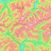 Zillertaler Alpen topographic map, elevation, terrain