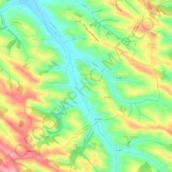 Caignac topographic map, elevation, terrain