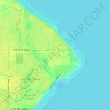 Wind Point topographic map, elevation, terrain