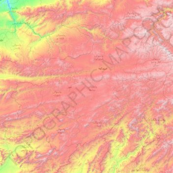 Ghor topographic map, elevation, terrain