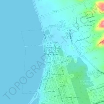 Frederiksted topographic map, elevation, terrain