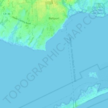 Village of Bellport topographic map, elevation, terrain