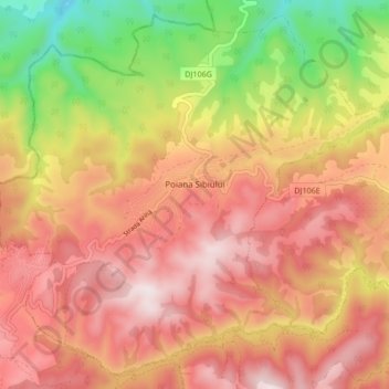Poiana Sibiului topographic map, elevation, terrain