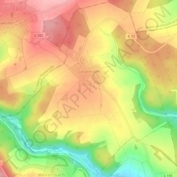 Gösenroth topographic map, elevation, terrain