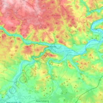 Kelheim topographic map, elevation, terrain