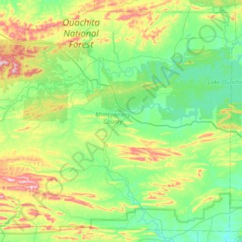 Montgomery County topographic map, elevation, terrain