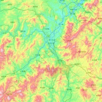 Yong'an topographic map, elevation, terrain