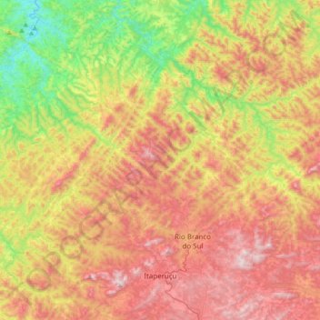 Itaperuçu topographic map, elevation, terrain