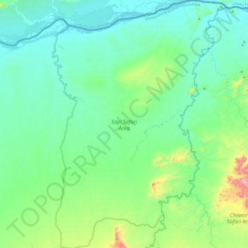 Sapi Safari Area topographic map, elevation, terrain