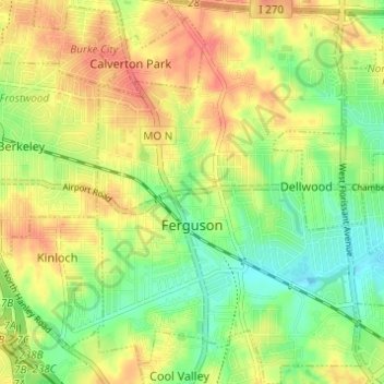 Ferguson topographic map, elevation, terrain