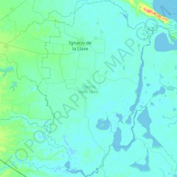 Ignacio de la Llave topographic map, elevation, terrain