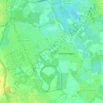 Hemmingen-Westerfeld topographic map, elevation, terrain