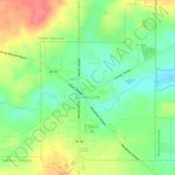 Garrettsville topographic map, elevation, terrain