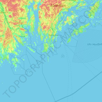 Nynäshamns kommun topographic map, elevation, terrain