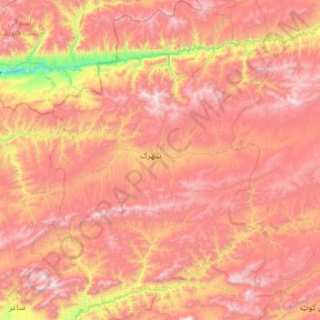 Shahrak topographic map, elevation, terrain