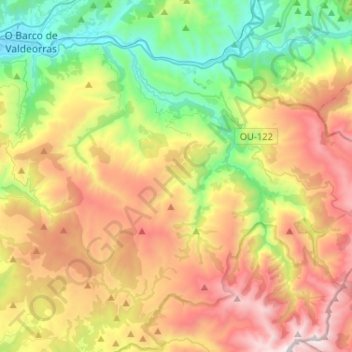 Carballeda de Valdeorras topographic map, elevation, terrain