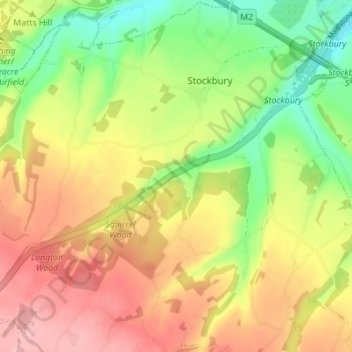 Stockbury topographic map, elevation, terrain