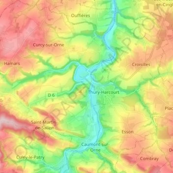 Le Hom topographic map, elevation, terrain