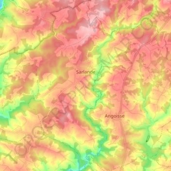 Sarlande topographic map, elevation, terrain