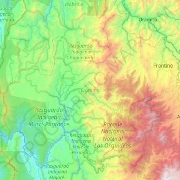 Frontino topographic map, elevation, terrain