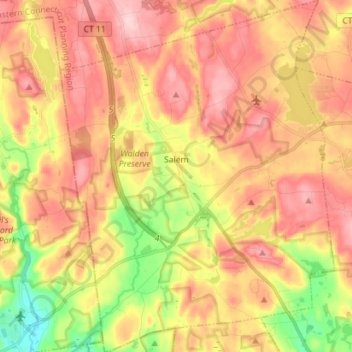 Salem topographic map, elevation, terrain