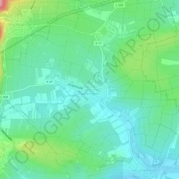 Göcklingen topographic map, elevation, terrain