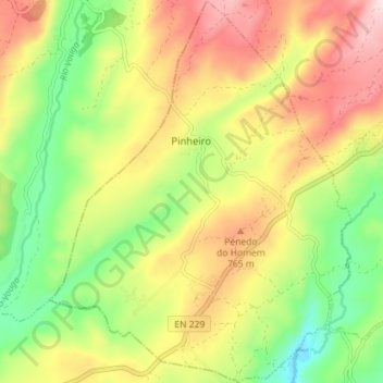Pinheiro topographic map, elevation, terrain