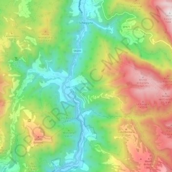 Scheggino topographic map, elevation, terrain