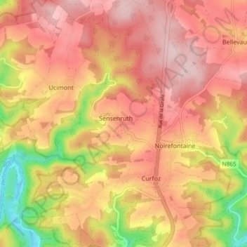 Sensenruth topographic map, elevation, terrain